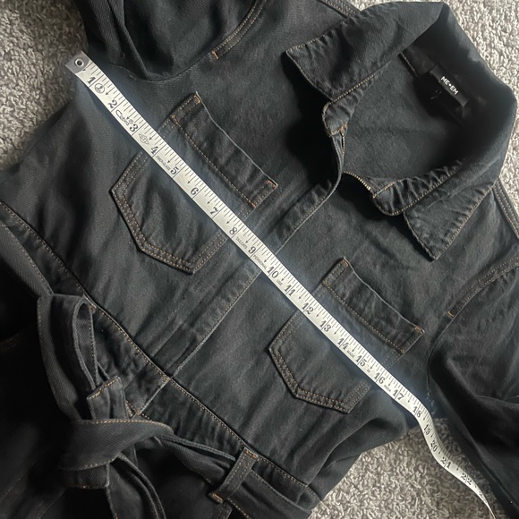 ME+EM | Long Sleeve Belted Denim Utility Jumpsuit RARE - Picture 11 of 15